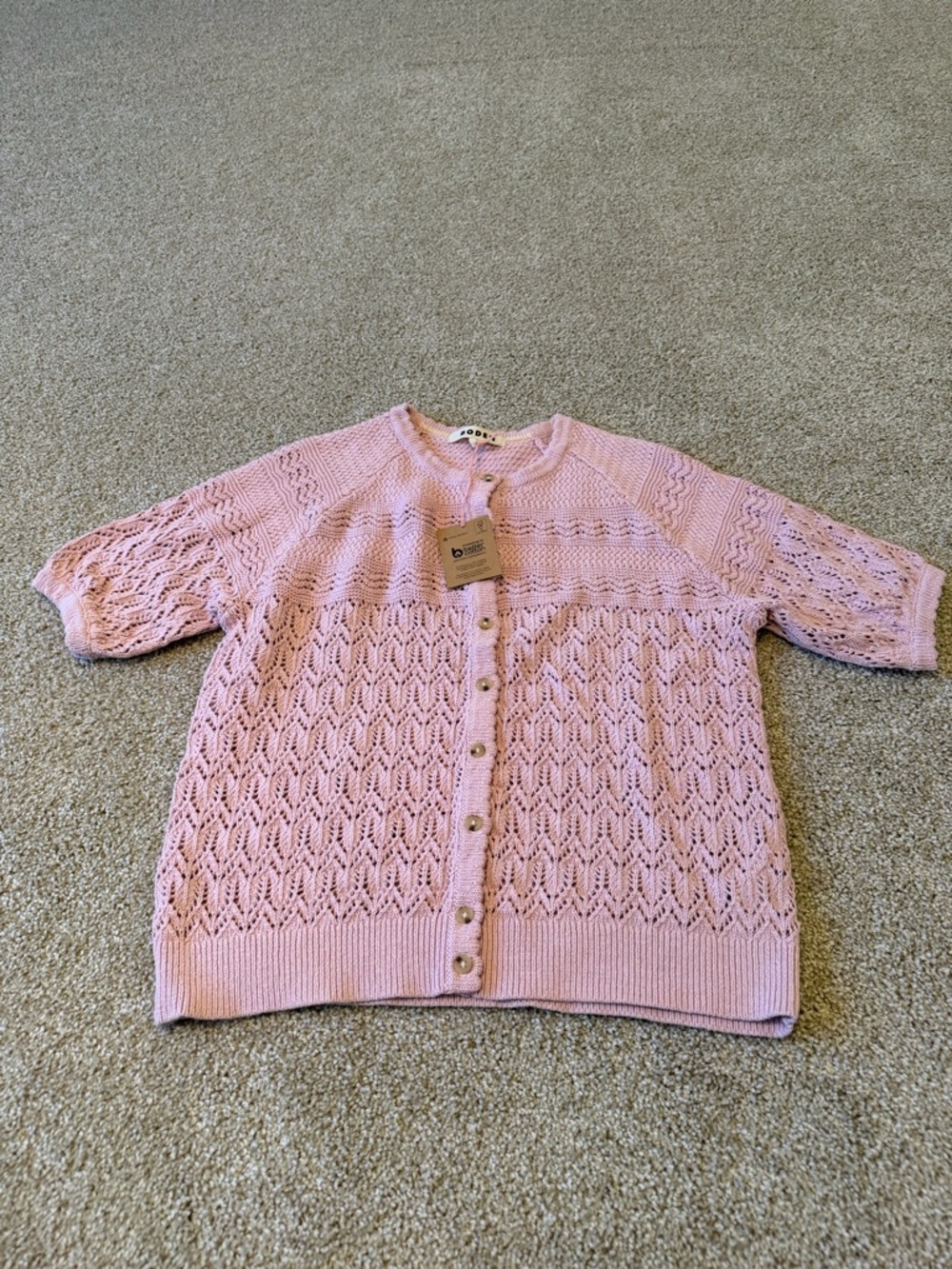 Boden Pink Elodie Stitch Crew 100% Cotton Cardigan M NWT - Picture 5 of 7